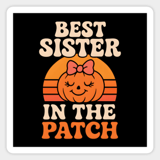 Best Sister in the Patch Cute Pumpkin Halloween Graphic Magnet